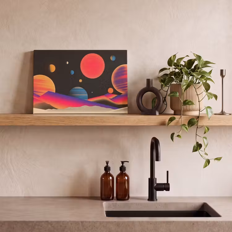 Canvas schilderij - Hemel - Planeten - Felgekleurd — 4