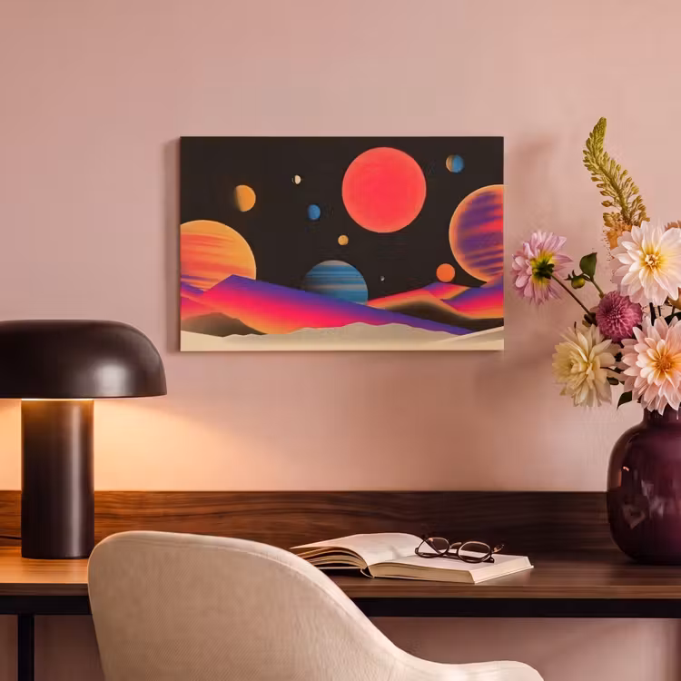 Canvas schilderij - Hemel - Planeten - Felgekleurd — 6