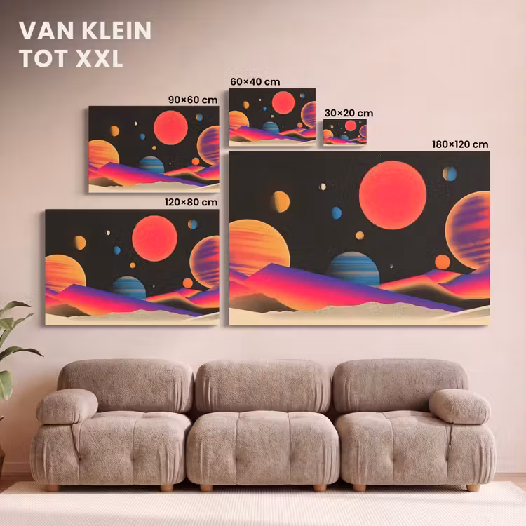 Canvas schilderij - Hemel - Planeten - Felgekleurd — 8