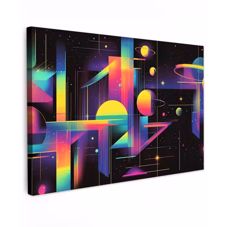 Canvas schilderij - Abstract - Vormen - Kleurrijk - Lijnen — 1
