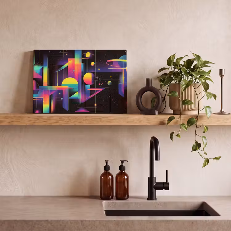 Canvas schilderij - Abstract - Vormen - Kleurrijk - Lijnen — 4