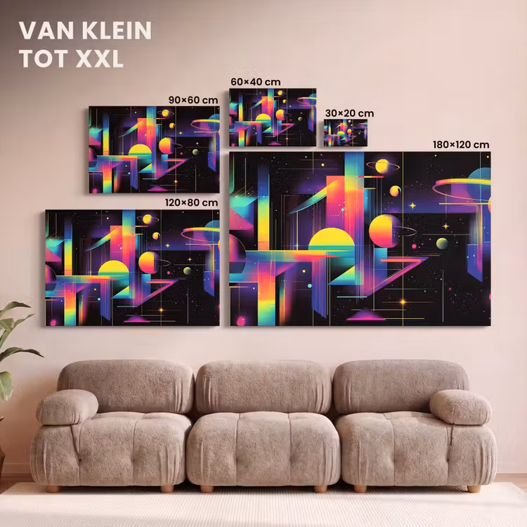 Canvas schilderij - Abstract - Vormen - Kleurrijk - Lijnen — 8