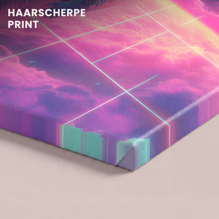 Canvas schilderij - Astronaut - Neon - Roze - Wolken — 5