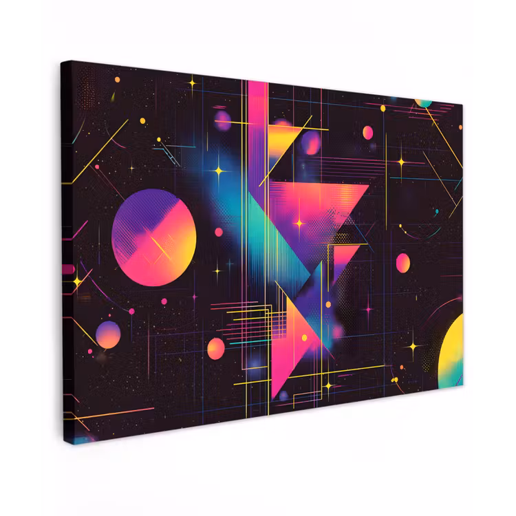 Canvas schilderij - Driehoeken - Cirkels - Abstract - Sterren — 1
