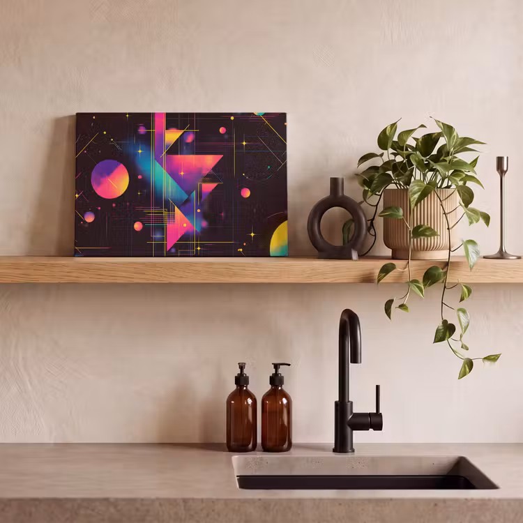 Canvas schilderij - Driehoeken - Cirkels - Abstract - Sterren — 4