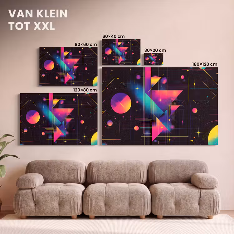 Canvas schilderij - Driehoeken - Cirkels - Abstract - Sterren — 8