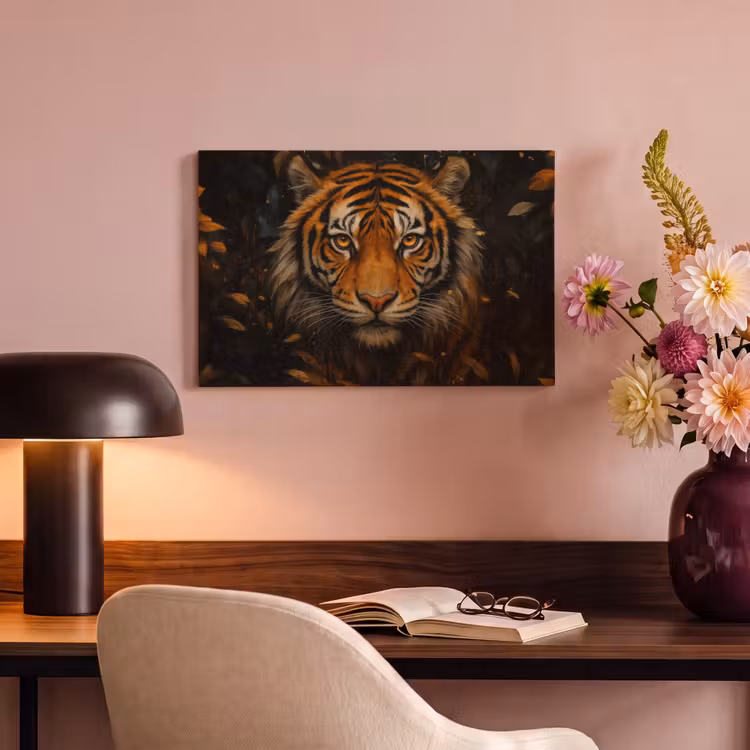 Canvas schilderij - Bladeren - Tijger - Oranje — 6