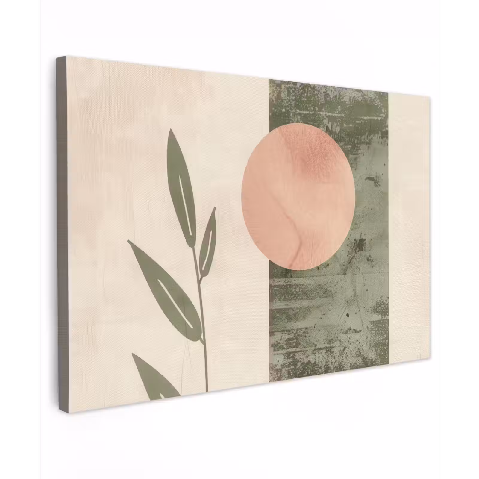 Canvas schilderij - Geometrisch - Roze - Groen - Natuur — 1