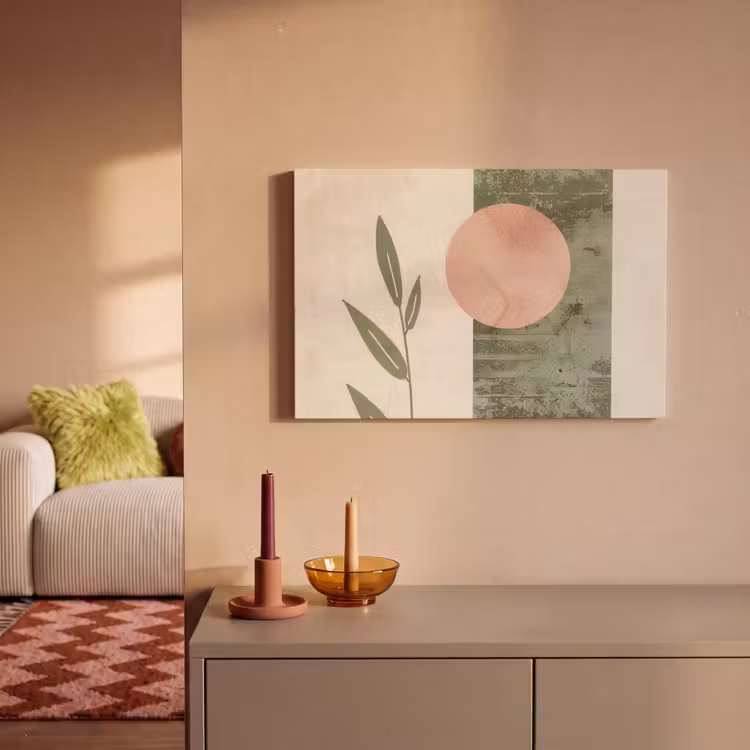 Canvas schilderij - Geometrisch - Roze - Groen - Natuur — 2