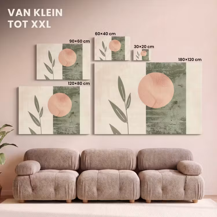 Canvas schilderij - Geometrisch - Roze - Groen - Natuur — 7