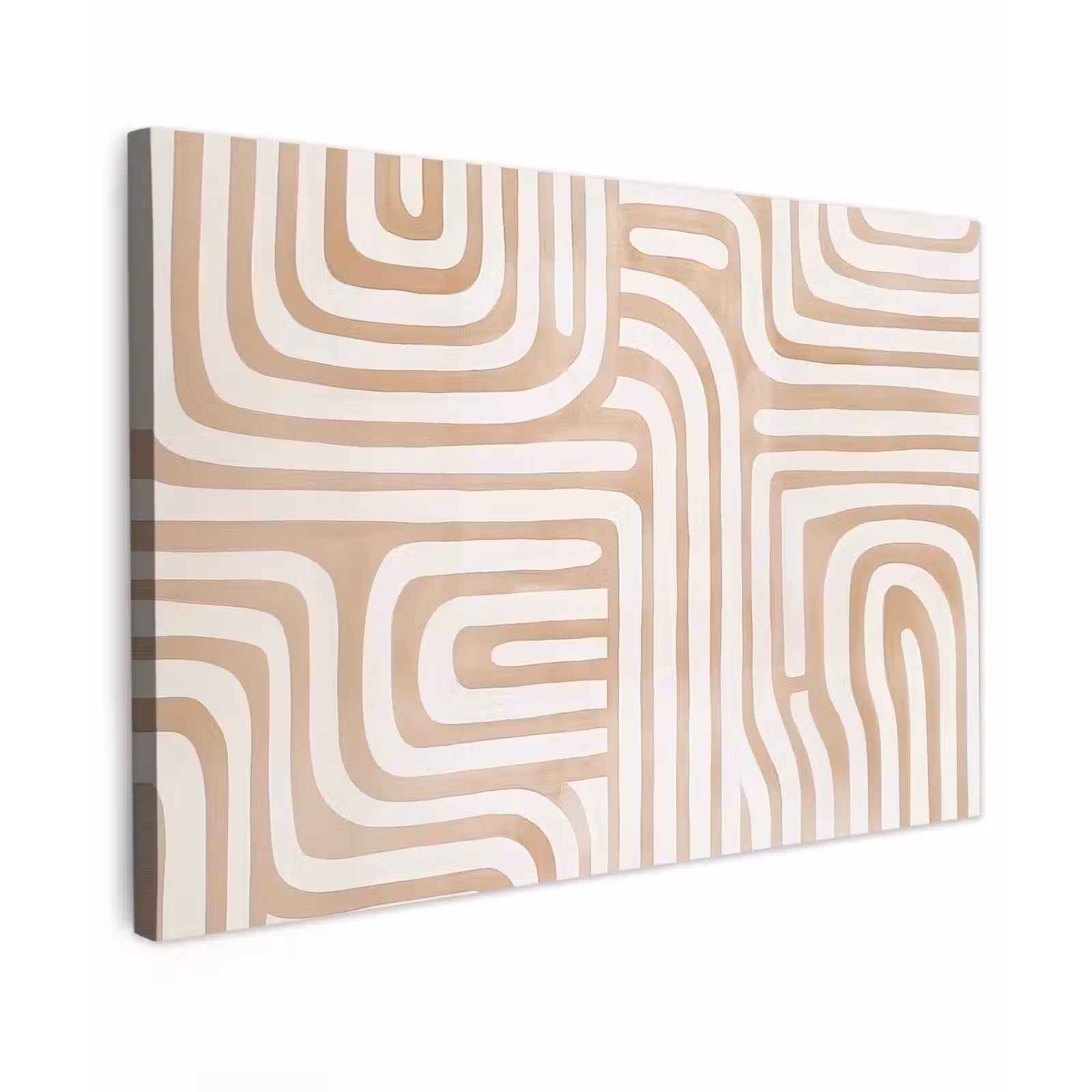Canvas schilderij - Aardetinten - Labyrintpatroon — 1