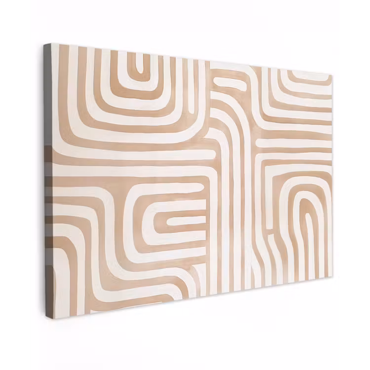 Canvas schilderij - Aardetinten - Labyrintpatroon — 1