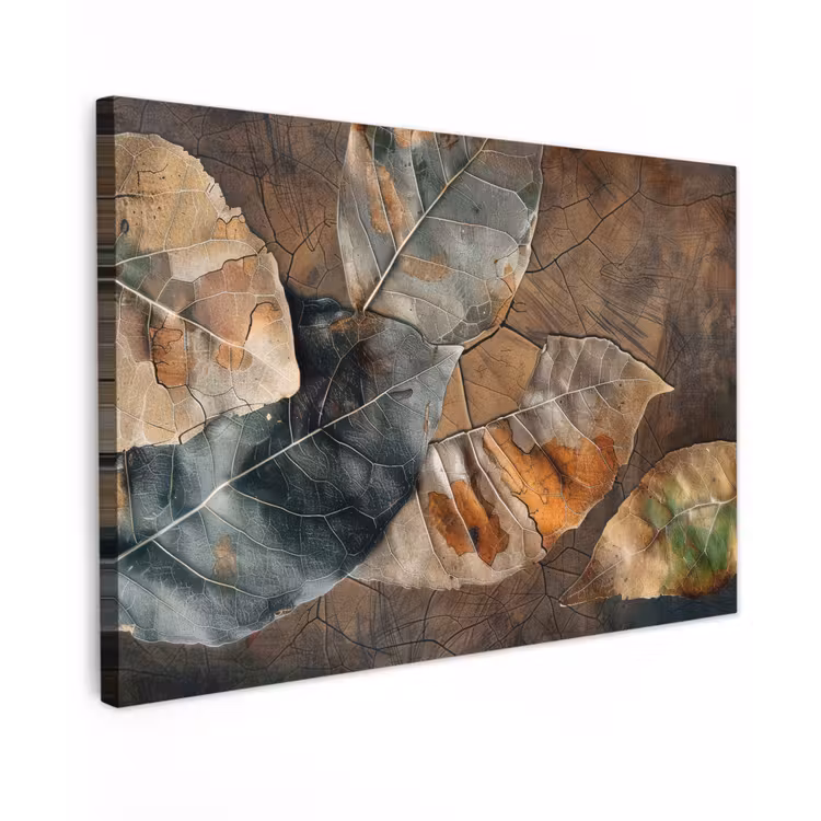 Canvas schilderij - Bladeren - Bruin - Herfst - Natuur — 1