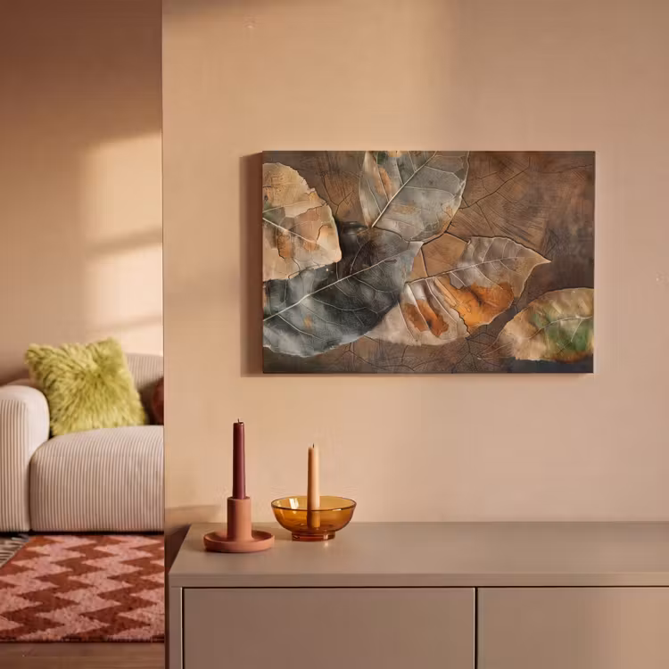 Canvas schilderij - Bladeren - Bruin - Herfst - Natuur — 2