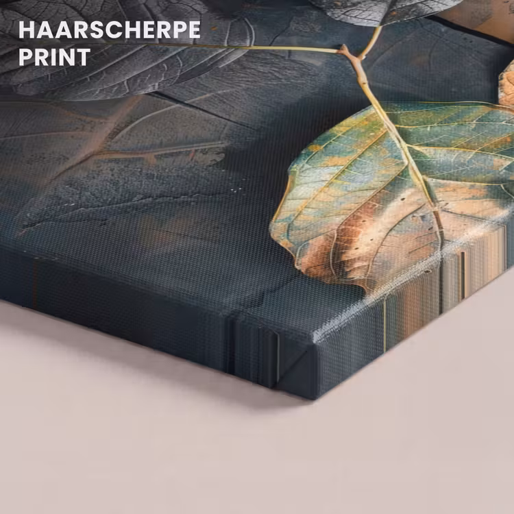 Canvas schilderij - Bladeren - Herfst - Grijs - Natuur — 5