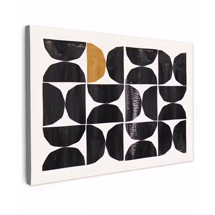Canvas schilderij - Abstracte kunst - Zwart - Modern - Beige — 1