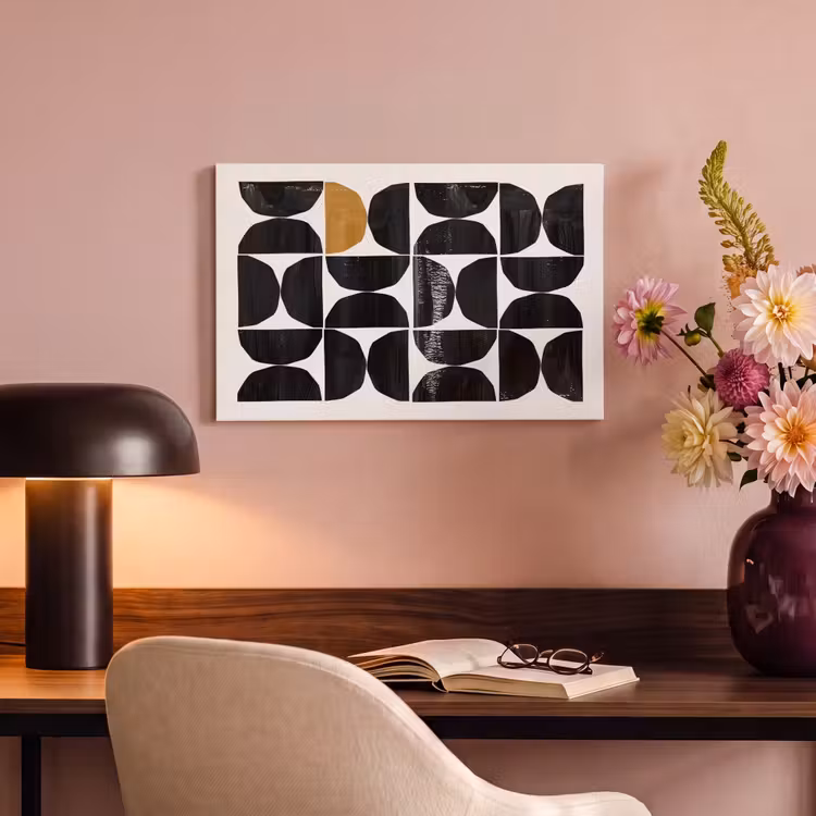 Canvas schilderij - Abstracte kunst - Zwart - Modern - Beige — 6