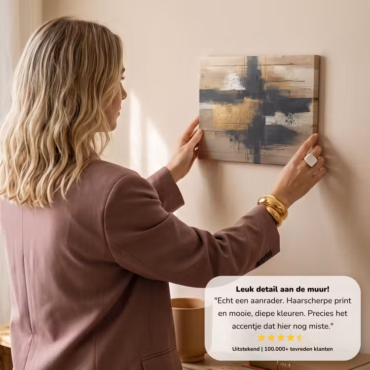 Canvas schilderij - Goud - Kunst - Modern - Zwart - Beige — 3