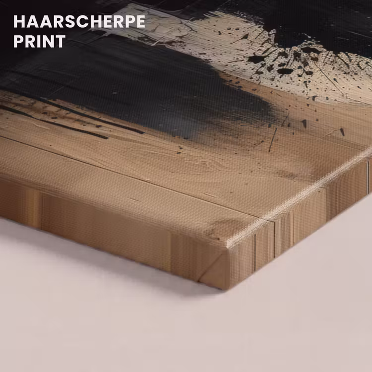 Canvas schilderij - Goud - Kunst - Modern - Zwart - Beige — 5