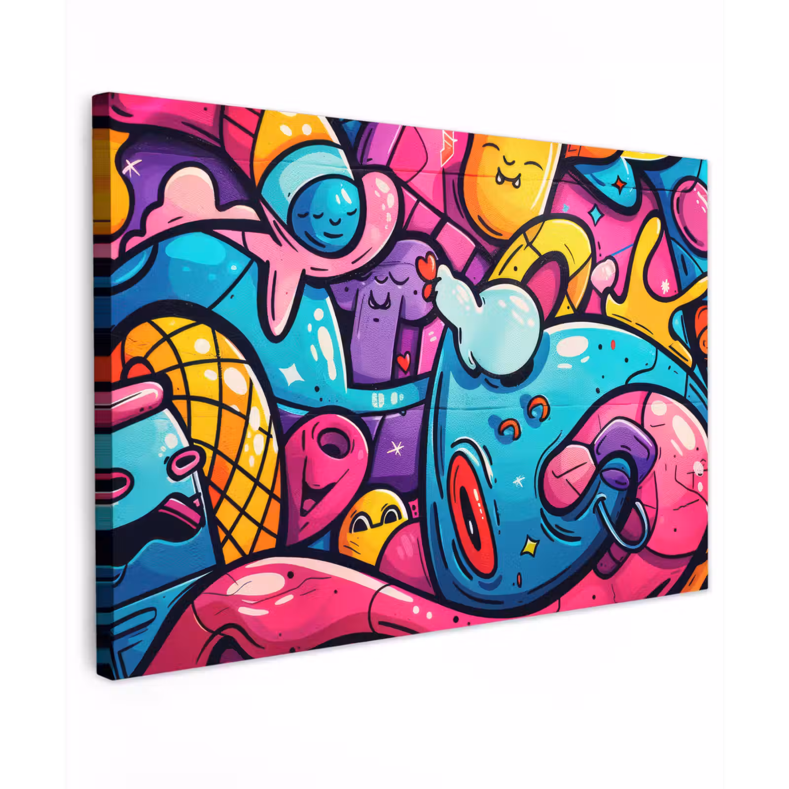 Canvas schilderij - Abstract - Neon - Design - Kleurrijk - Graffiti — 1