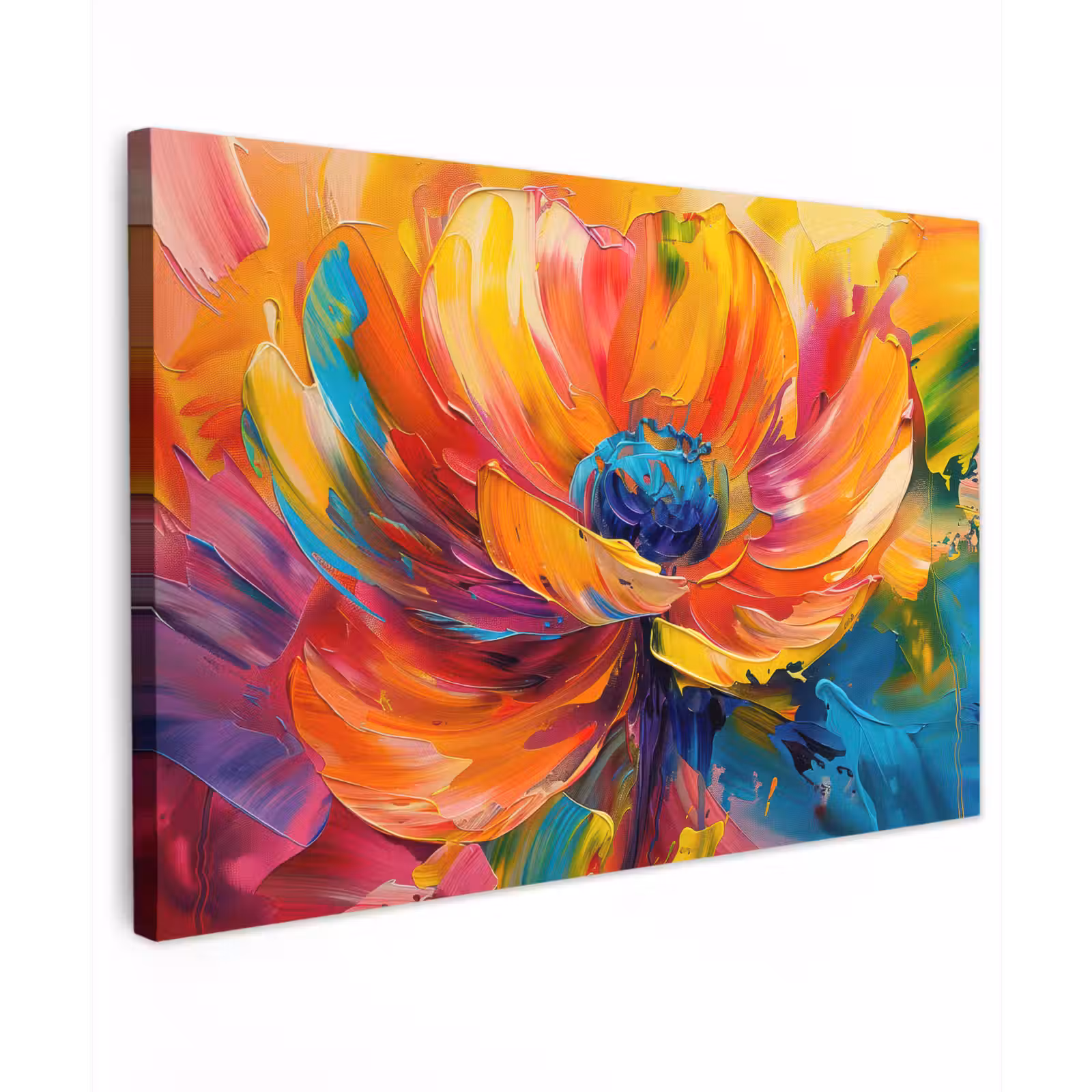 Canvas schilderij - Bloem - Verflook - Modern - Abstract - Kleuren — 1