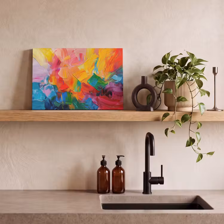 Canvas schilderij - Abstract - Verflook - Modern - Kleurrijk — 4