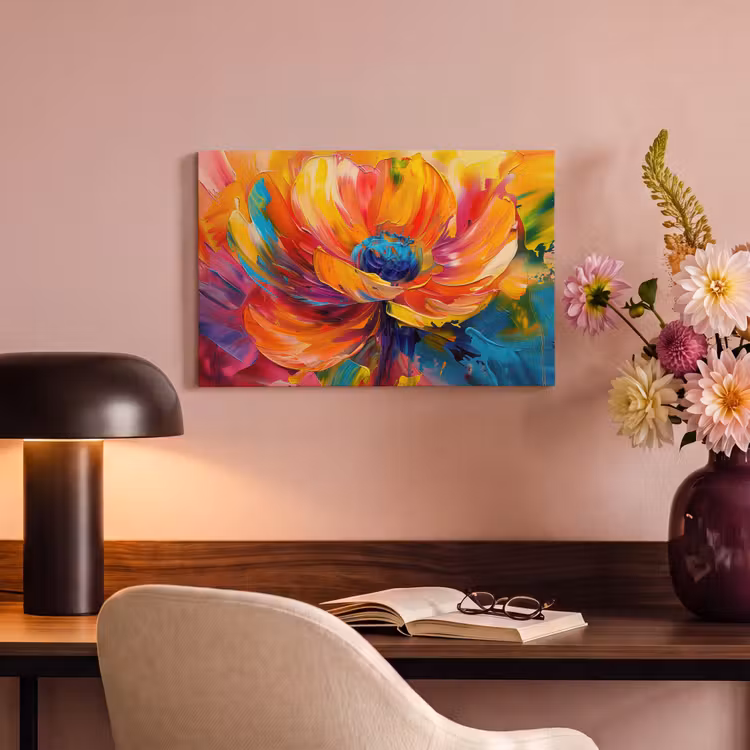 Canvas schilderij - Bloem - Verflook - Modern - Abstract - Kleuren — 6
