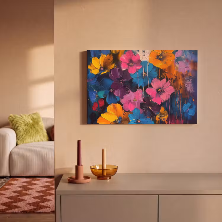 Canvas schilderij - Bloemen - Kleurrijk - Abstract - Modern — 2