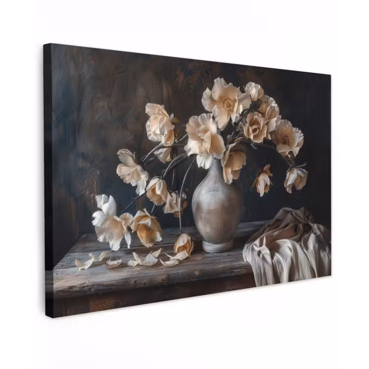 Canvas schilderij - Bloemen - Vaas - Kunst - Stilleven — 1