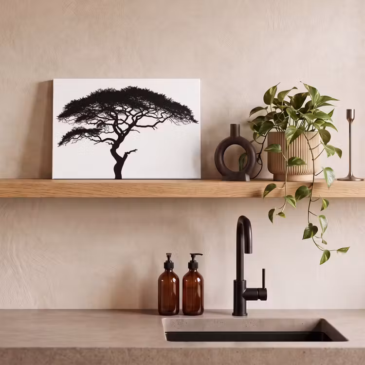 Canvas schilderij - Boom - Zwart - Wit - Modern — 4