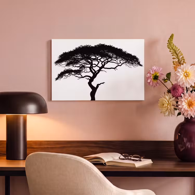 Canvas schilderij - Boom - Zwart - Wit - Modern — 6