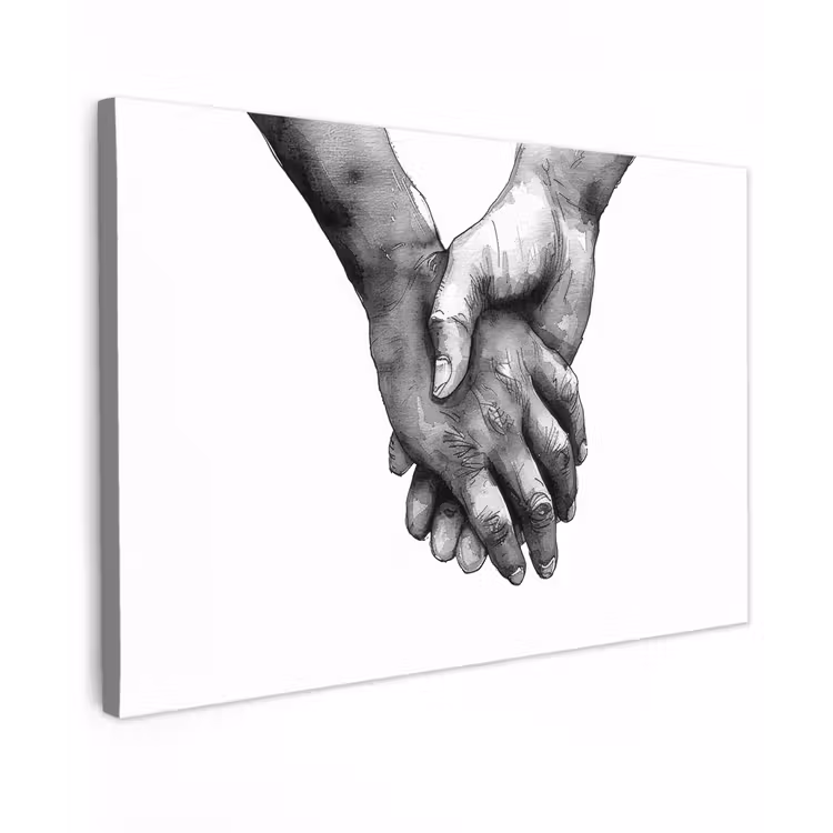 Canvas schilderij - Handen - Zwart - Modern - Kunst — 1