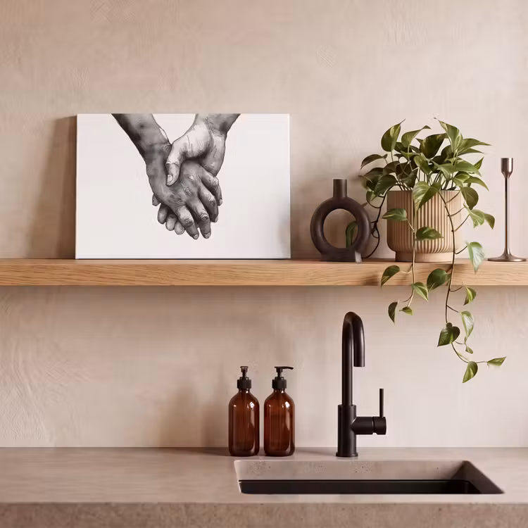 Canvas schilderij - Handen - Zwart - Modern - Kunst — 4
