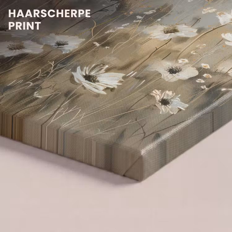 Canvas schilderij - Bloemen - Wit - Natuur - Grijs - Modern — 5