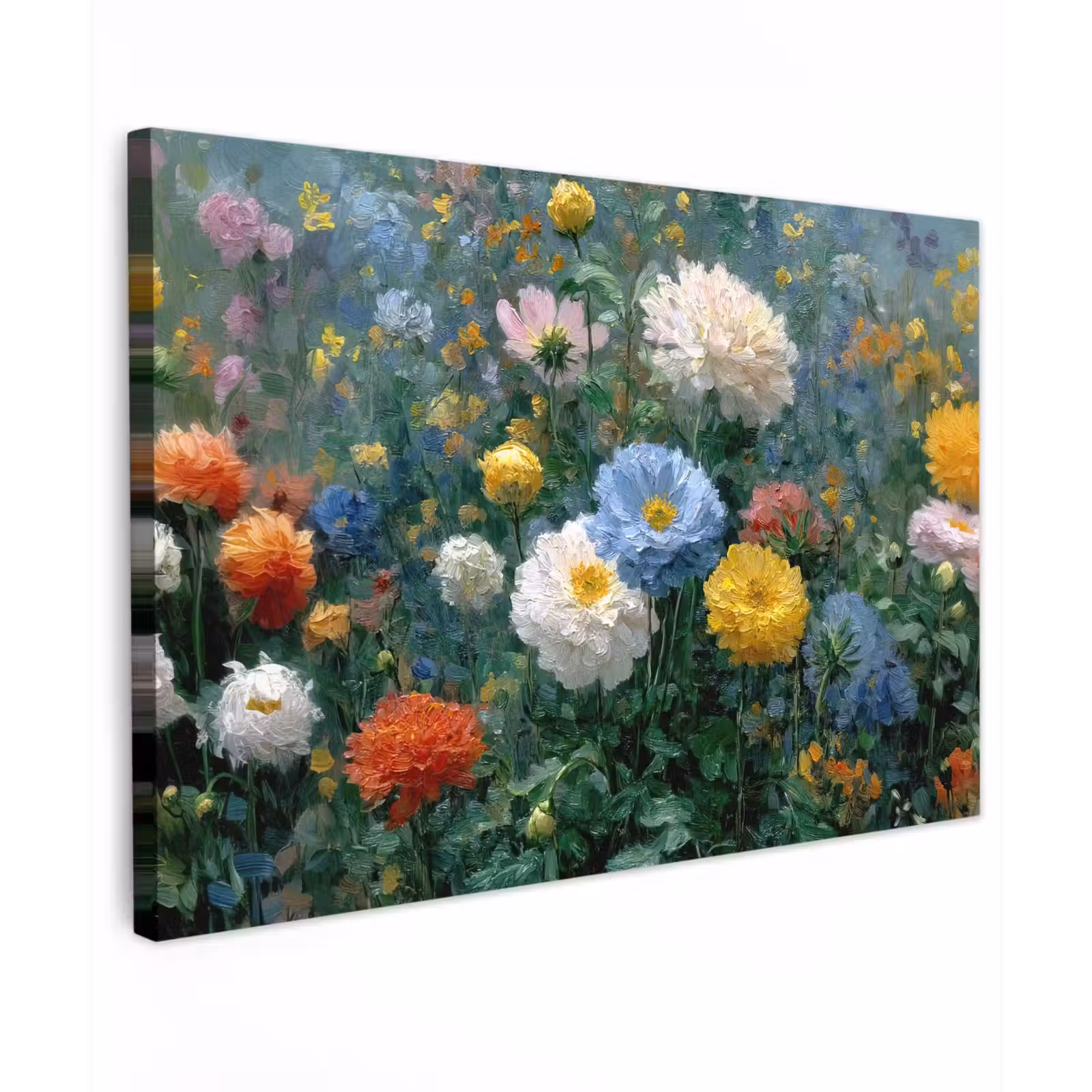Canvas schilderij - Close-up - Veld - Bloemen - Kleurrijk — 1