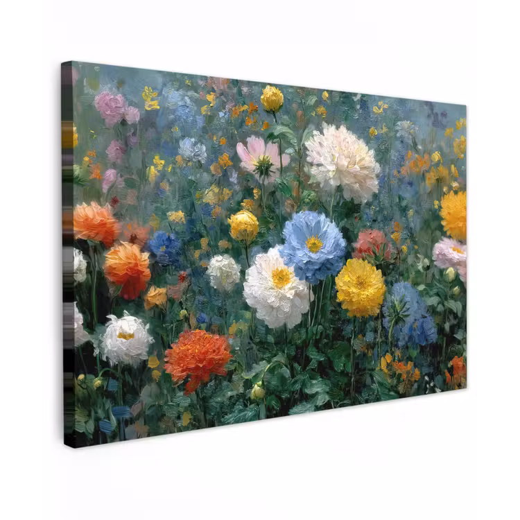 Canvas schilderij - Close-up - Veld - Bloemen - Kleurrijk — 1