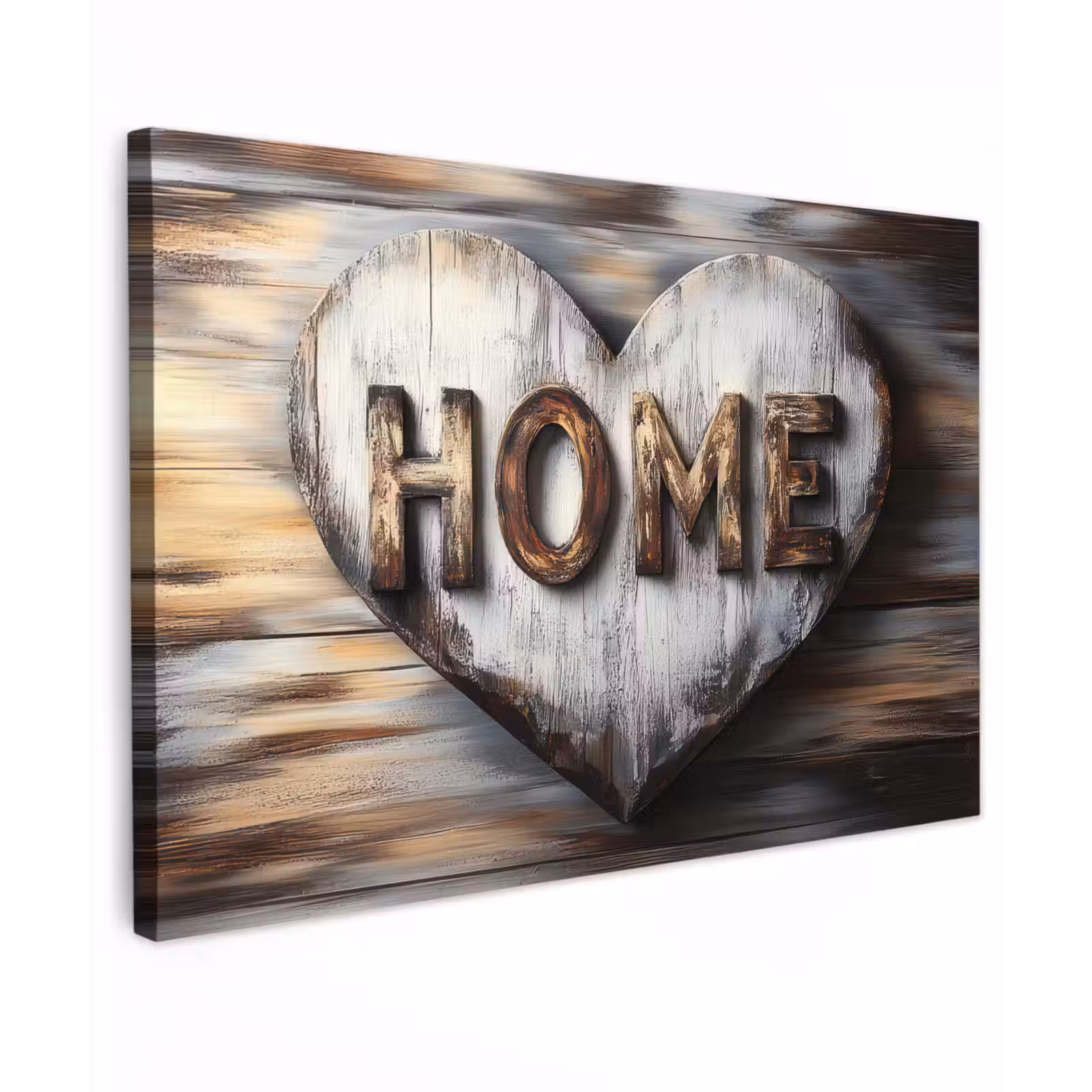 Canvas schilderij - Home - Hart - Houtlook - Liefde — 1