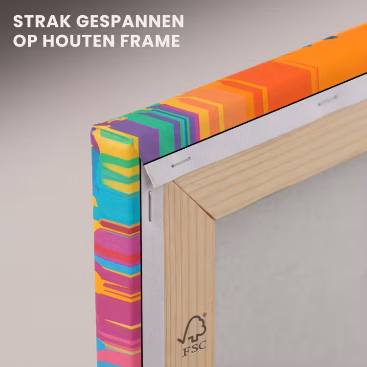 Canvas schilderij - Giraffe - Savanna - Lucht - Gekleurd — 7