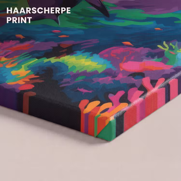 Canvas schilderij - Haai - Koraalrif - Abstract - Kleurrijk — 5