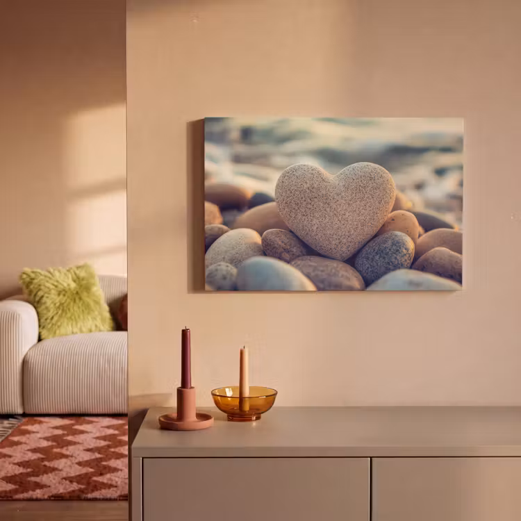 Canvas schilderij - Hart - Stenen - Natuur - Keien - Zen - Kiezelstenen — 2