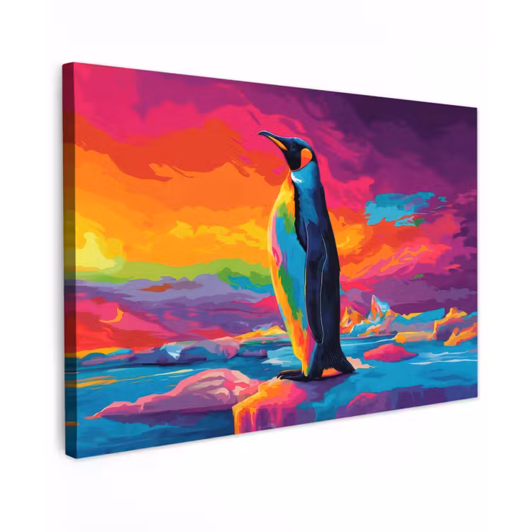 Canvas schilderij - Ijsschots - Pinguïn - Abstract - Lucht — 1