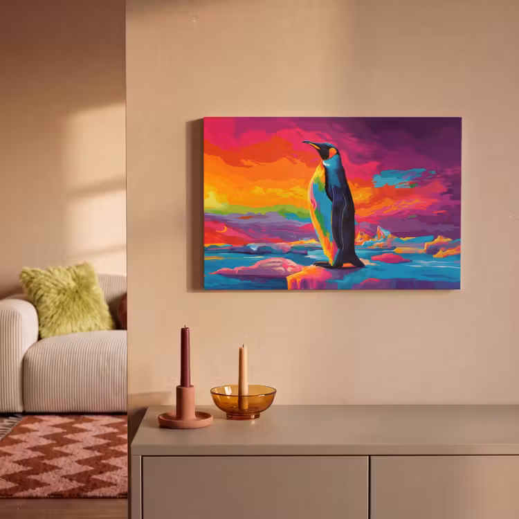 Canvas schilderij - Ijsschots - Pinguïn - Abstract - Lucht — 2