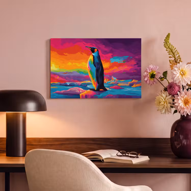 Canvas schilderij - Ijsschots - Pinguïn - Abstract - Lucht — 6