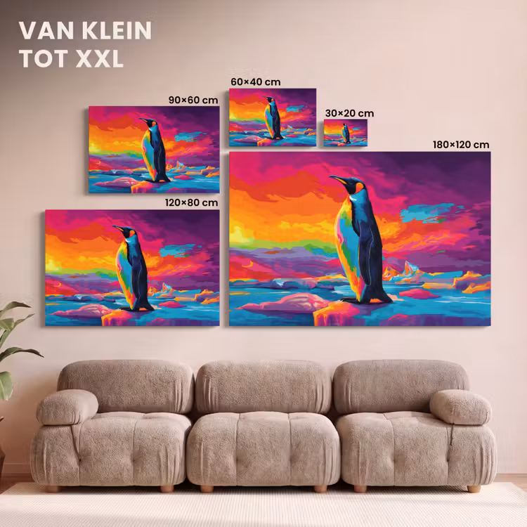 Canvas schilderij - Ijsschots - Pinguïn - Abstract - Lucht — 8