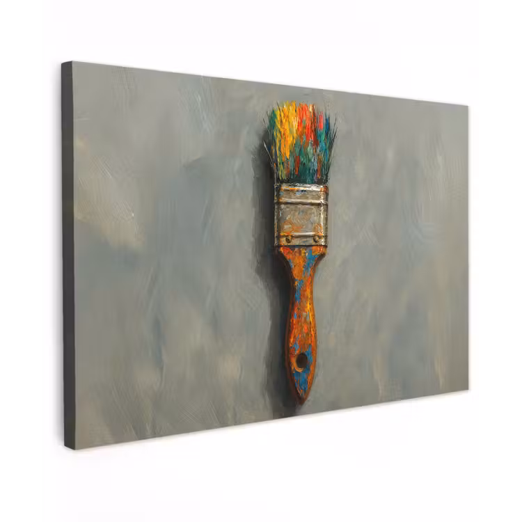Canvas schilderij - Verf - Kwast - Schilderij — 1