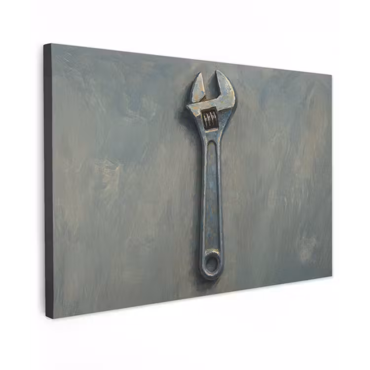 Canvas schilderij - Moersleutel - Gereedschap - Verf — 1
