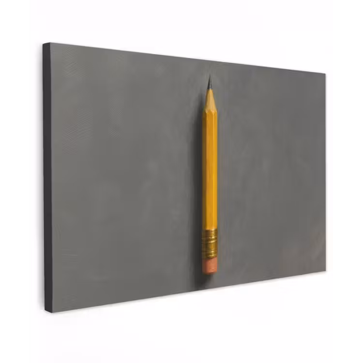 Canvas schilderij - Potlood - Schilderij - Geel — 1