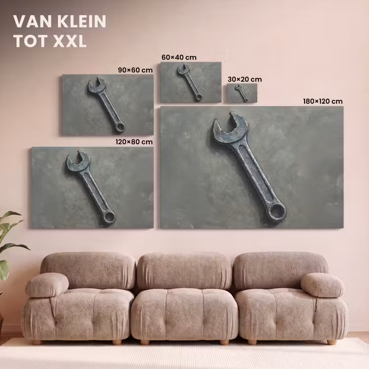Canvas schilderij - Steeksleutel - Schilderij - Gereedschap - Verf — 8
