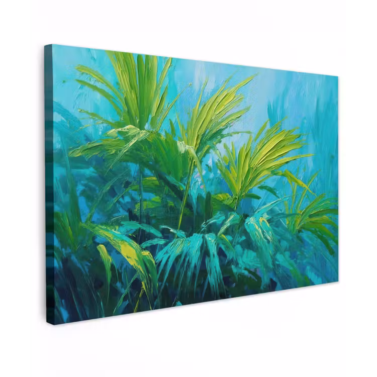 Canvas schilderij - Bladeren - Groen - Schilderij - Abstract — 1