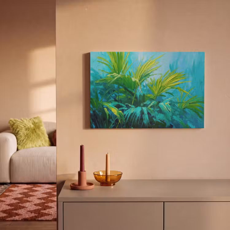 Canvas schilderij - Bladeren - Groen - Schilderij - Abstract — 2